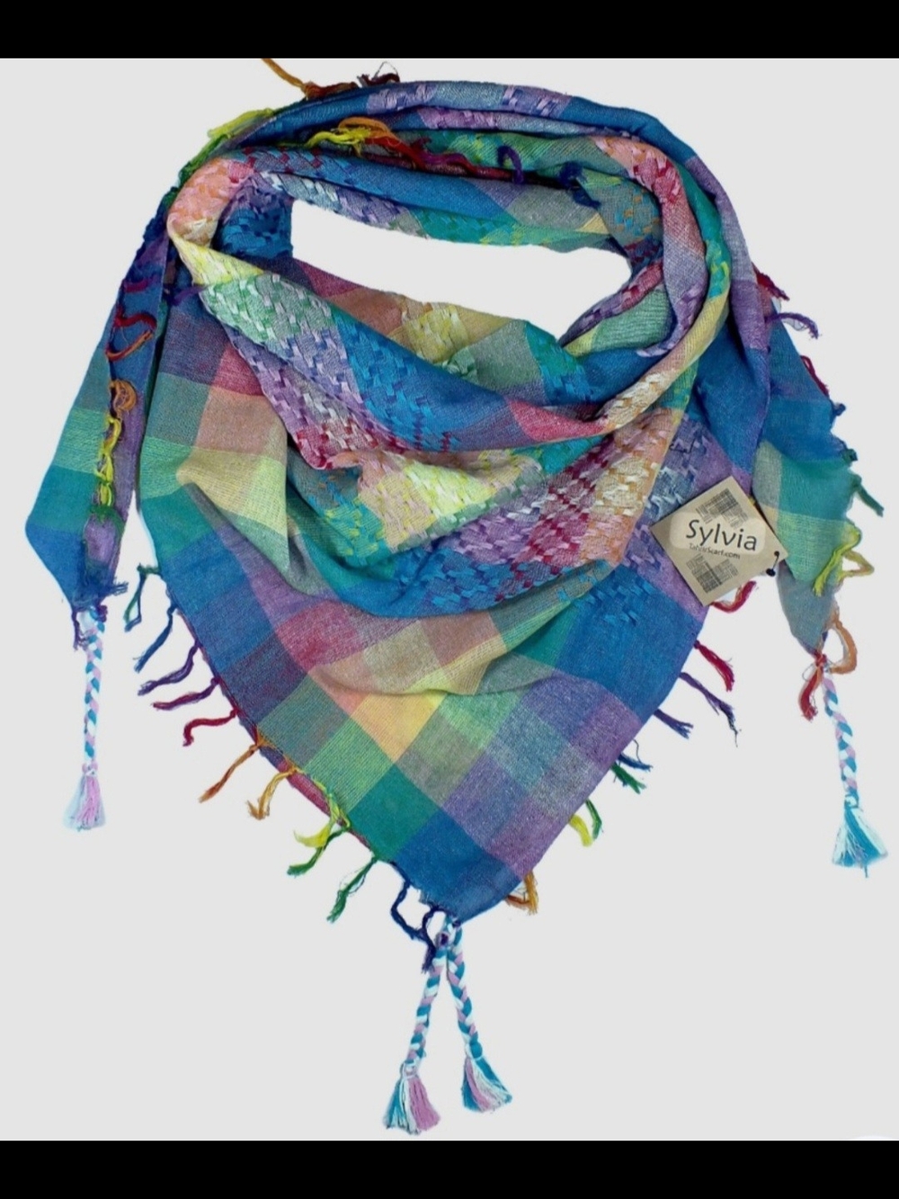 Sylvia Rainbow Keffiyeh Tahrir Scarf 40" by 40"